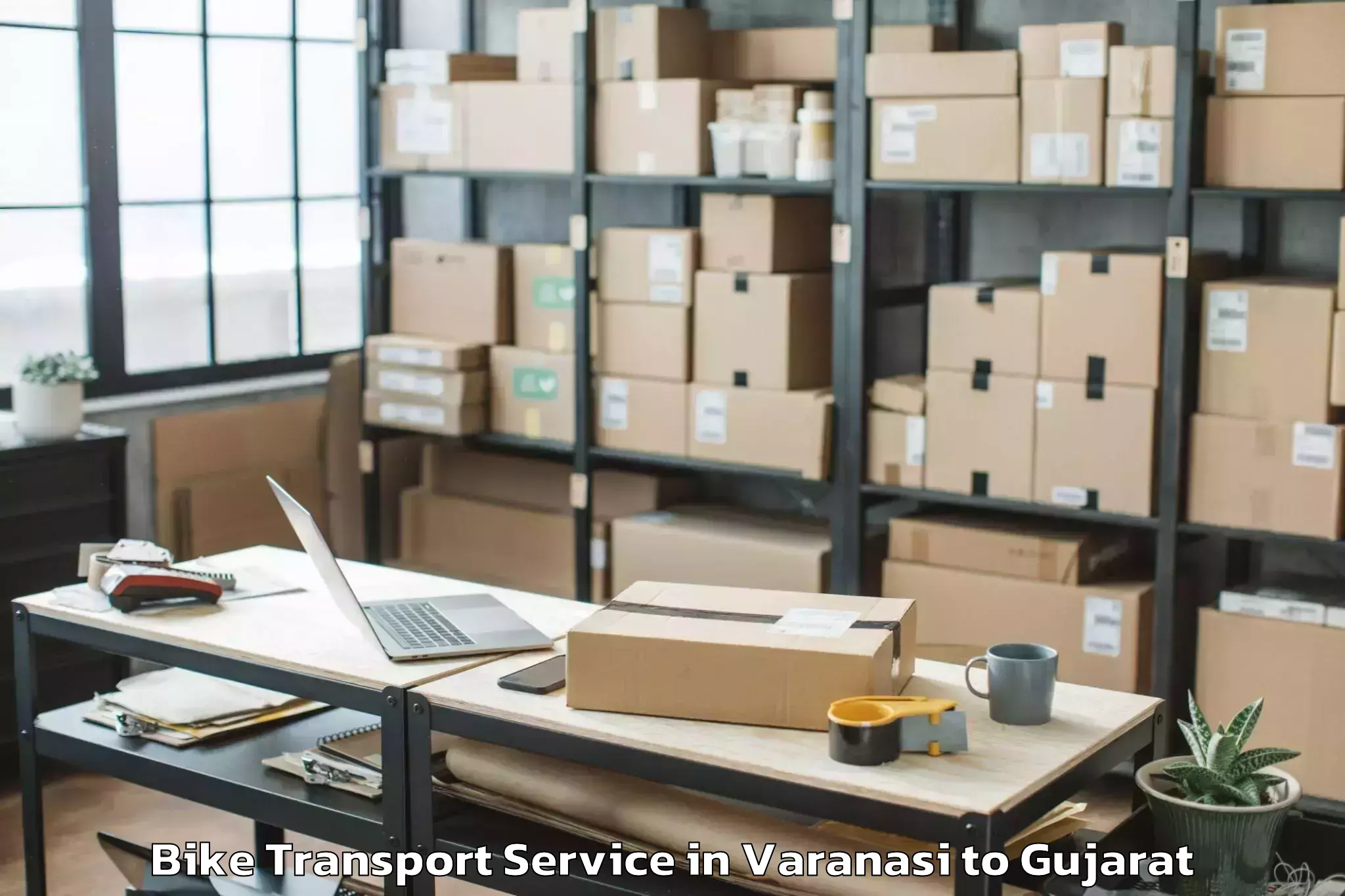 Leading Varanasi to Delvada Bike Transport Provider